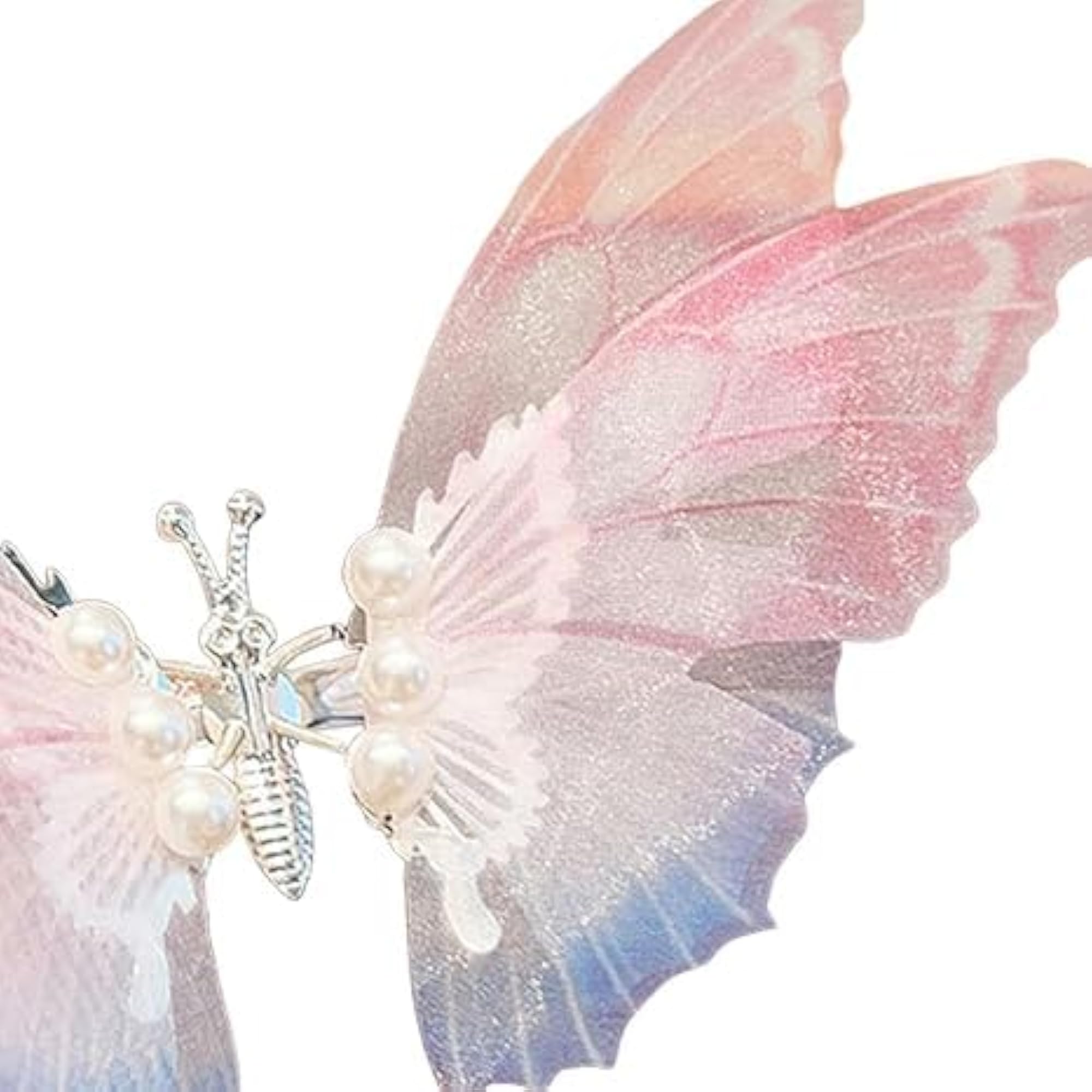3D Pearl Butterfly Clip for Girls, Handmade Hair Accessory